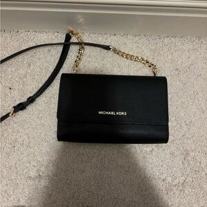 NEW Black Michael Kors Crossbody Bag with Gold Hardware